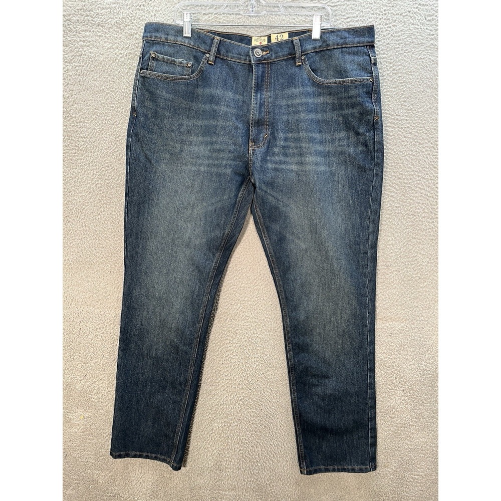 Red Head Jeans Mens 34x34 Blue Classic Fit Distressed Denim Workwear Outdoors